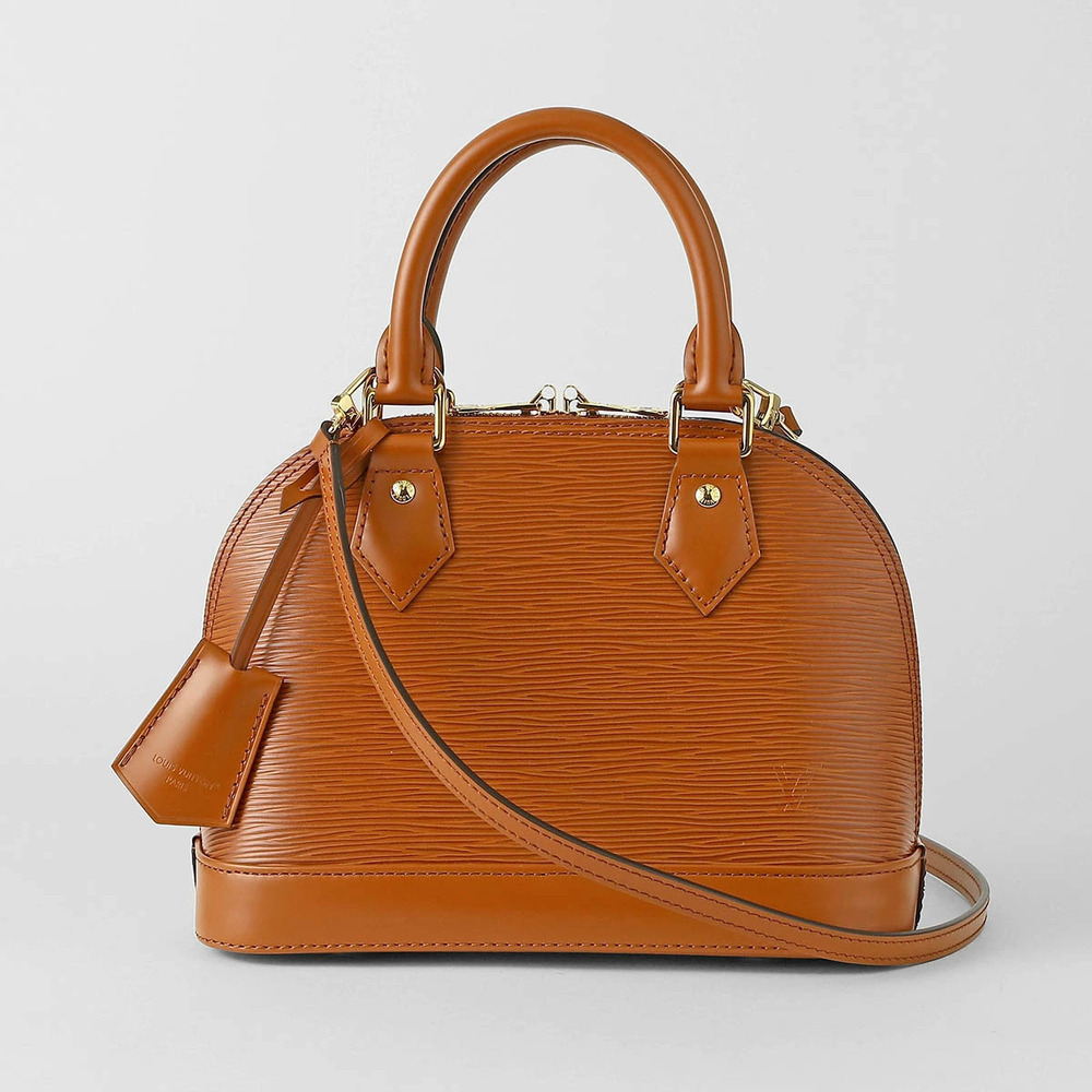 Louis Vuitton Alma Epi Top Handle Bag Leather Brown